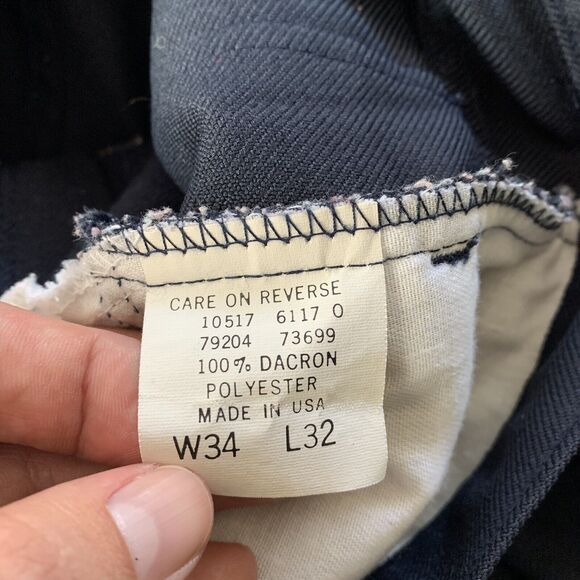 VTG Levi’s 10517 Blue Dacron 520 Gold & Black Tab Pants 70s Scoville Mens 34x32 - Picture 11 of 16